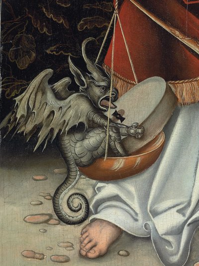 The Archangel Michael holding the Scales of Justice (detail) by Lucas the Elder (workshop of) Cranach