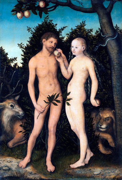 Adam and Eve in Paradise by Lucas the Elder Cranach