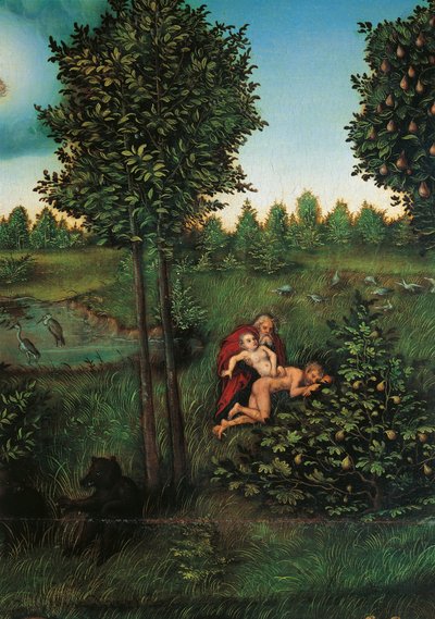 Detail of Paradise by Lucas the Elder Cranach