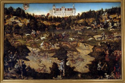 Hunting in Honor of Charles V at Torgau Castle by Lucas the Elder Cranach