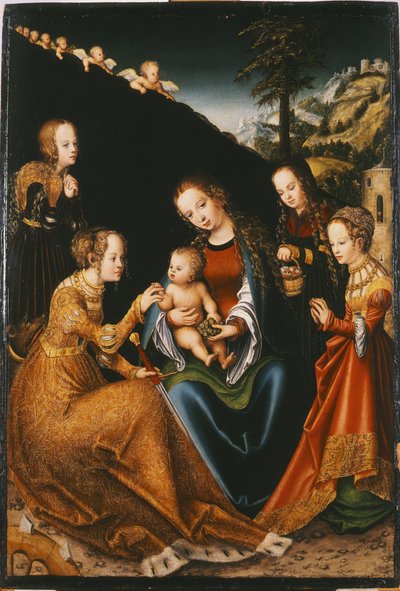 The Mystic Marriage of Saint Catherine of Alexandria with Saints Dorothy, Margaret and Barbara by Lucas the Elder Cranach