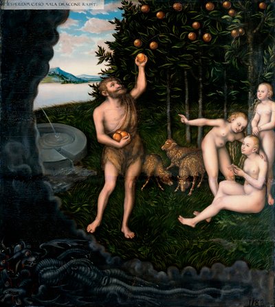 Hercules Stealing the Apples from the Hesperides (From The Labours of Hercules) by Lucas the Elder Cranach