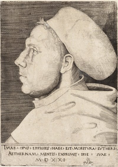 Martin Luther as an Augustinian Friar by Lucas Cranach the Elder 1521 by Lucas the Elder Cranach