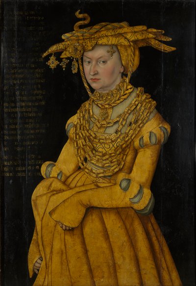 Portrait of Catherine of Mecklenburg, Duchess Consort of Saxony (1487-1561) by Lucas the Elder Cranach