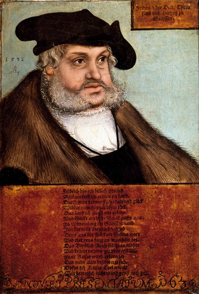 Portrait of Frederic III the Wise, Grand Elector of Saxony by Lucas the Elder Cranach