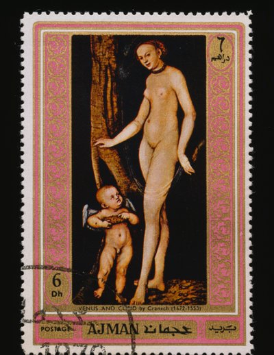 Postage stamp Famous paintings (Nudes) series by Lucas the Elder Cranach