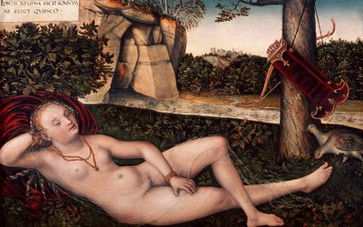 Reclining Diana, by Lucas Cranach Elder by Lucas the Elder Cranach