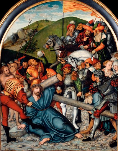 The Climb to Calvary by Lucas Cranach the Elder by Lucas the Elder Cranach