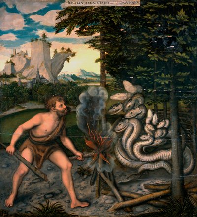 Hercules and the Lernaean Hydra (From The Labours of Hercules) by Lucas the Elder Cranach