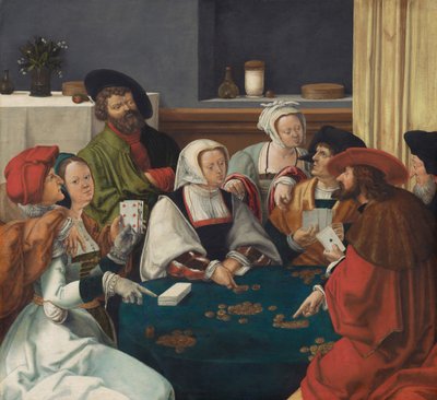 The Card Players by Lucas van (after) Leyden