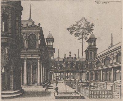 Square with a Circular Building on the Left and an Obelisk in the Background by Lucas van Doetechum and Johannes