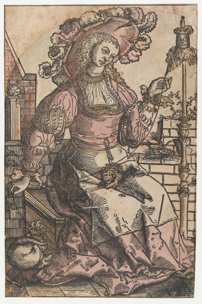 Spinning Woman by Lucas van Leyden (attributed to)