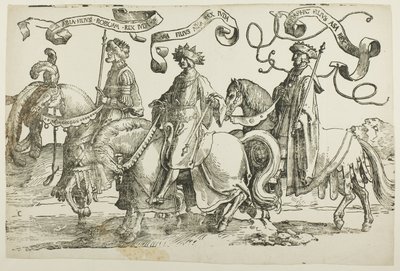 Abijah, Asa, Jehoshaphat, Plate Two, from The Twelve Kings of Israel by Lucas van Leyden