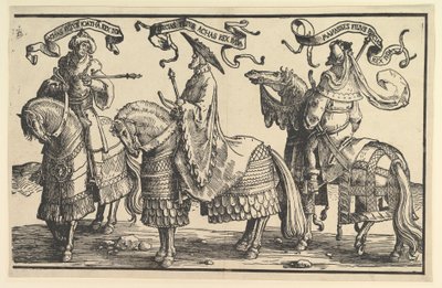 Ahaz, Hezekiah, Manasses (from The Twelve Kings of Israel) by Lucas van Leyden