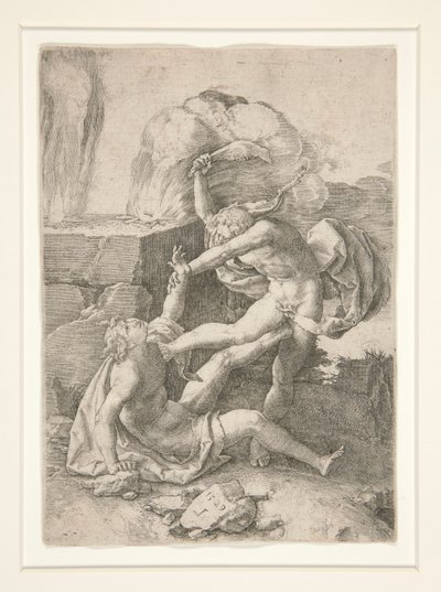 Cain Killing Abel, from the History of Adam and Eve by Lucas van Leyden