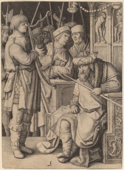 David Playing the Harp before Saul by Lucas van Leyden