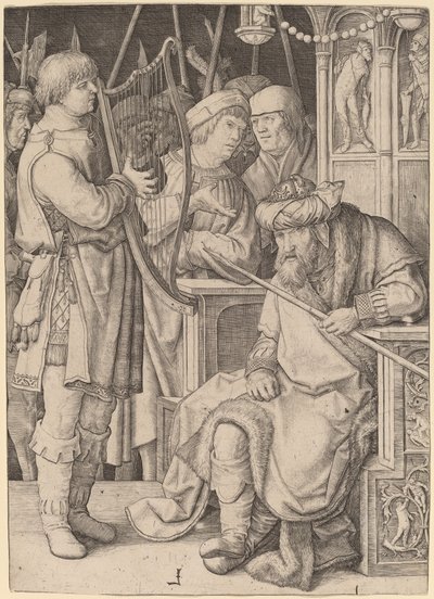 David Playing the Harp before Saul by Lucas van Leyden