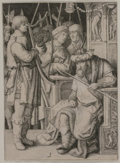 David Playing the Harp Before Saul, c. 1508 by Lucas van Leyden