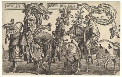 Joshua, David, and Judas Maccabee, from The Nine Heroes, ca. 1520 by Lucas van Leyden