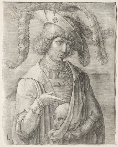 Portrait of a Young Man with a Skull, c. 1519 by Lucas van Leyden