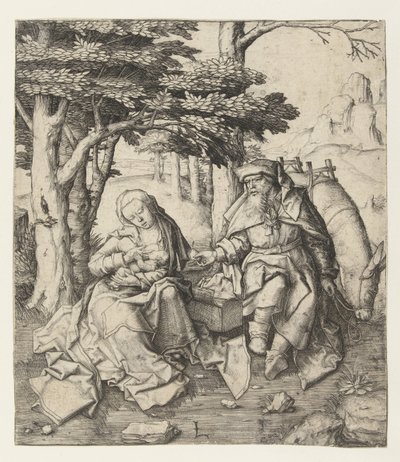 Rest on the Flight into Egypt by Lucas van Leyden