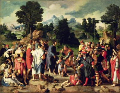 The Healing of the Blind Man of Jericho, central panel of triptych, 1531 by Lucas van Leyden