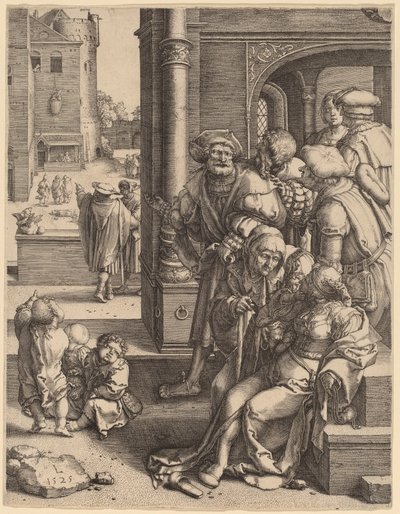 The Poet Virgil Suspended in a Basket by Lucas van Leyden