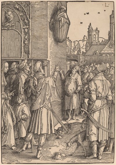 The Poet Virgil Suspended in a Basket by Lucas van Leyden