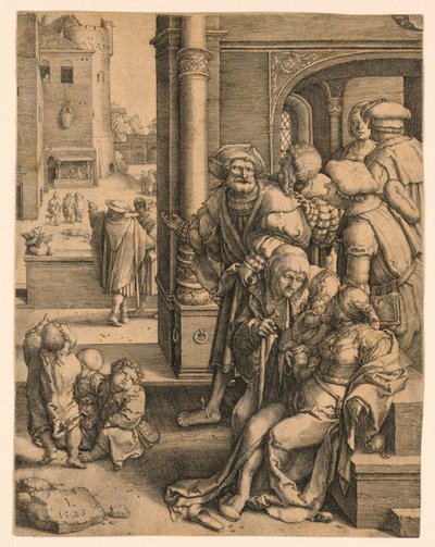 The Poet Virgil Suspended in a Basket by Lucas van Leyden