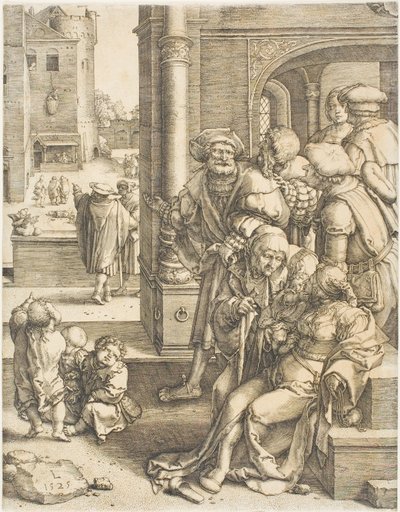 The Poet Virgil Suspended in a Basket by Lucas van Leyden