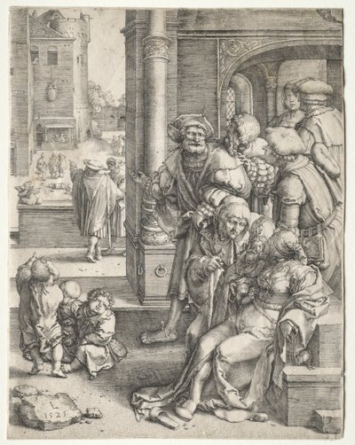 The Poet Virgil Suspended in a Basket by Lucas van Leyden