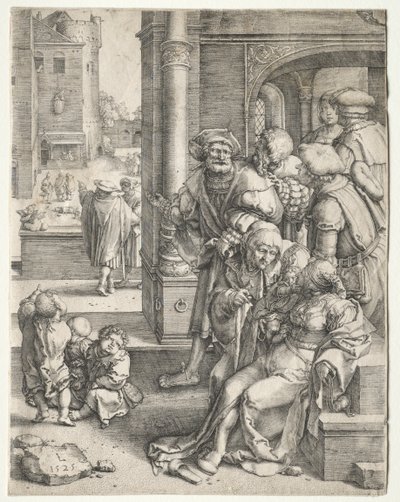 The Poet Virgil Suspended in a Basket by Lucas van Leyden