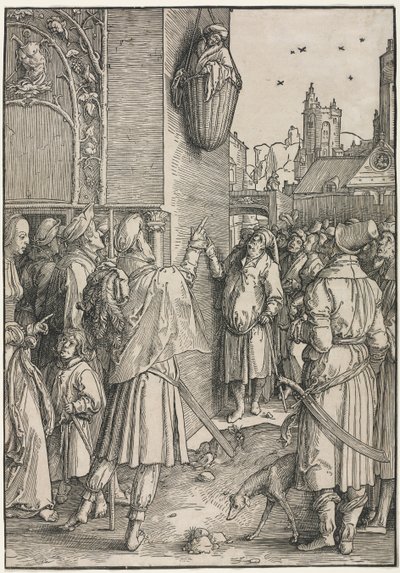 The Power of Women: The Poet Virgil Suspended in a Basket by Lucas van Leyden