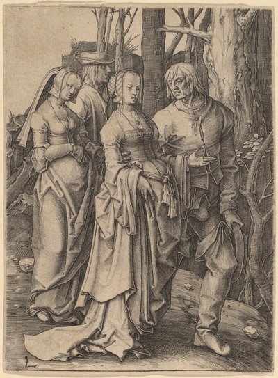 The Two Couples in the Forest by Lucas van Leyden