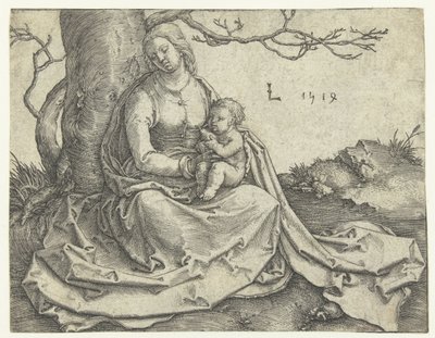 Virgin and Child Seated under a Tree by Lucas van Leyden
