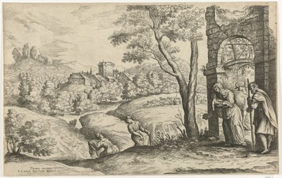 Landscape with the Holy Family and Two Midwives by Lucas van Uden