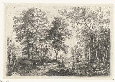 Landscape with a Stream Through a Forest by Lucas van Uden