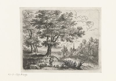 Landscape with a Shepherd (Small Landscapes series) by Lucas van Uden