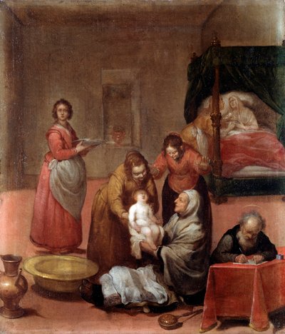 The Birth of John the Baptist (detail) by Luciano Borzone
