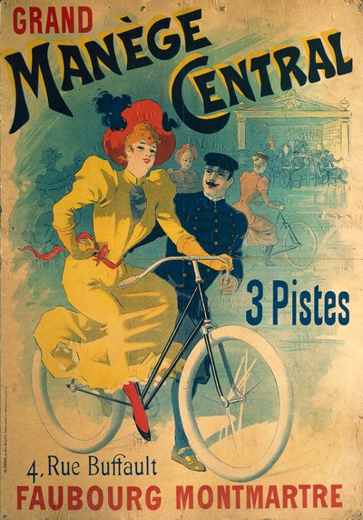 Grand Manege Central, Advertising Poster for Cycle Track by Lucien Baylac