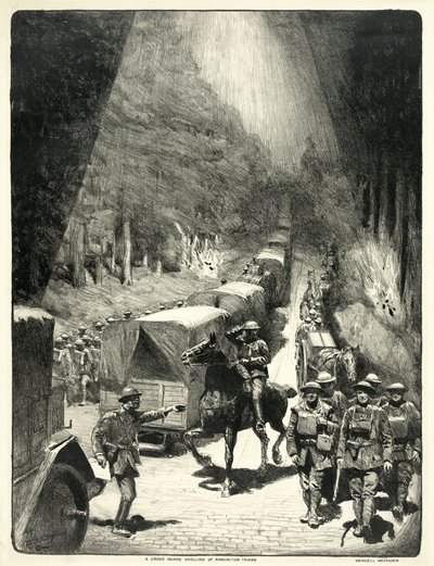 A Cross Roads Shelling of Ammunition Trains by Lucien Hector Jonas