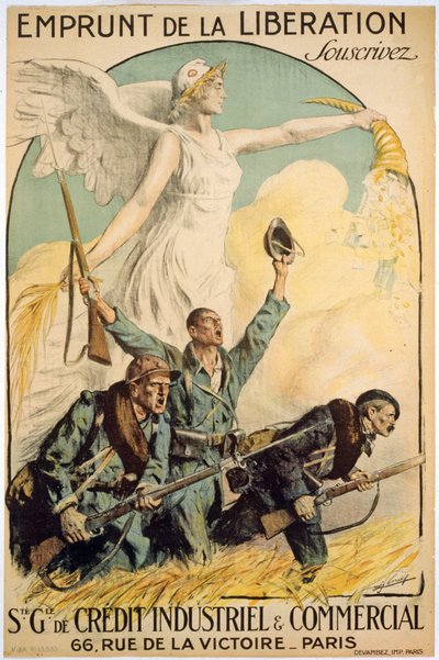 Emprunt de la Liberation, Souscrivez, Ste. Gle. de Crédit Industriel & Commercial, pub. Paris by Lucien Hector Jonas