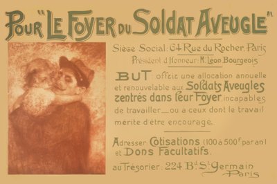 A Blind Soldier Holding a Small Girl by Lucien Levy-Dhurmer
