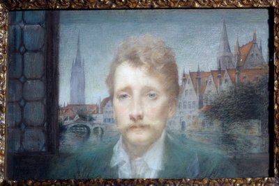 Portrait of Georges Rodenbach, Belgian poet (1855-1898) 1895 by Lucien Levy Dhurmer