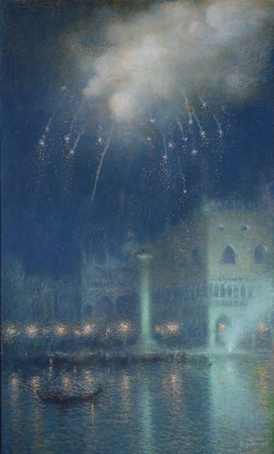 Fireworks over Venice by Lucien Levy Dhurmer