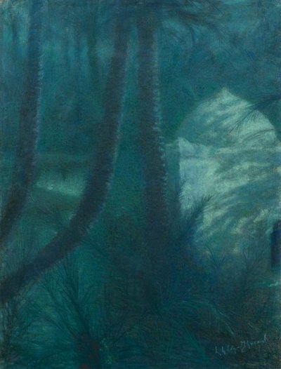 La Palmeraie, Marrakech, in Moonlight by Lucien Levy Dhurmer