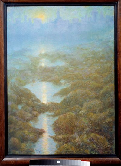 “My Mother, One Evening, Saw the City of Ys (Is)” Landscape of Fog and River by Lucien Levy Dhurmer