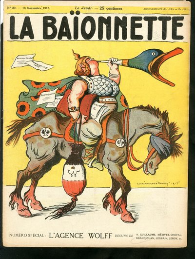 Cover of "La Baionnette", Satirical in Colors by Lucien Metivet