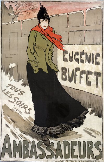 Eugenie Buffet (1866-1934), French popular singer every night at the Ambassadeur by Lucien Metivet