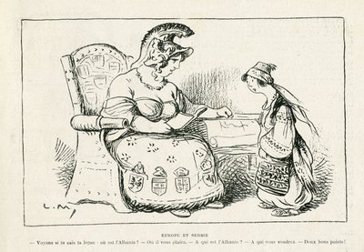 Illustration in Le Rire, 01/11/13 - Europe and Serbia - War of 14-18 by Lucien Metivet